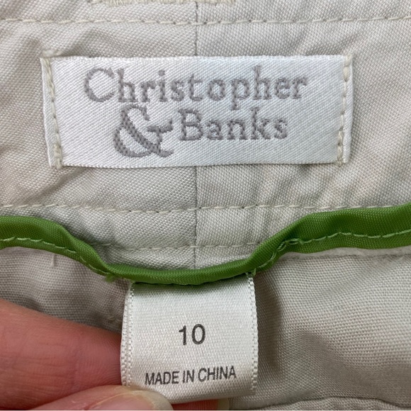 Christopher & Banks Cream White Cargo Pants Pockets Size 10 - Picture 3 of 5
